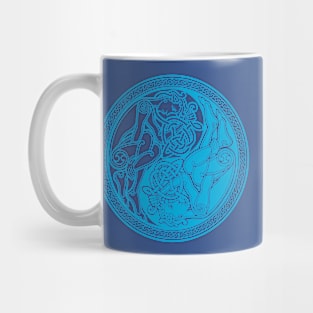 Celtic Yin Yang - blue Mug